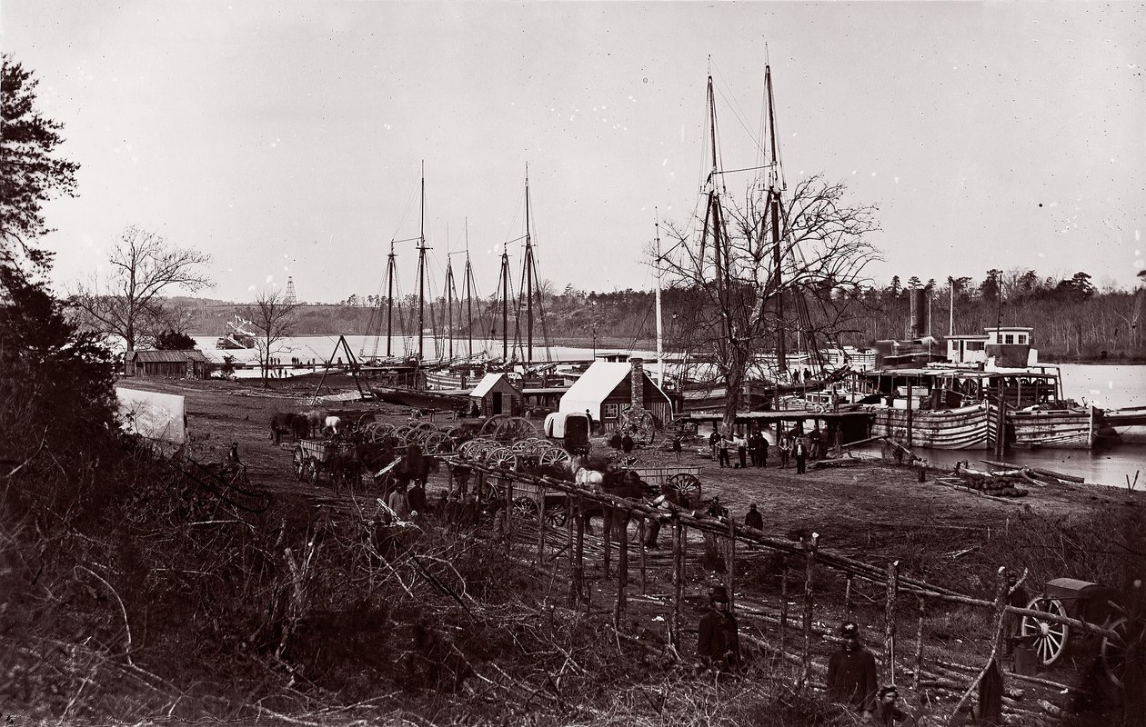Broadway Landing, Appomattox River, 1864 von William Frank Browne