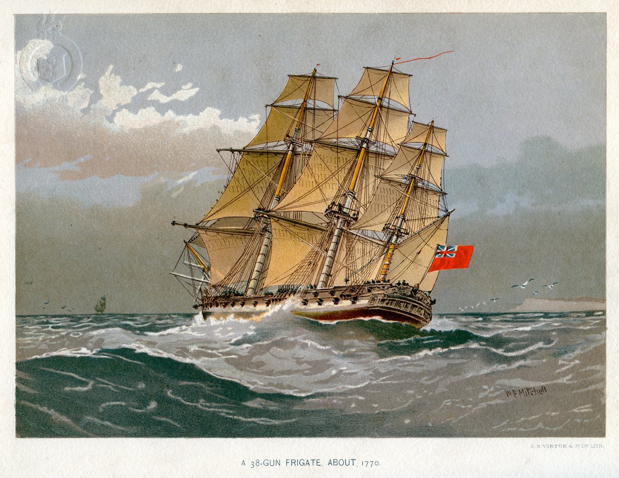 Eine königliche Marinefregatte mit 38 Kanonen von William Frederick Mitchell