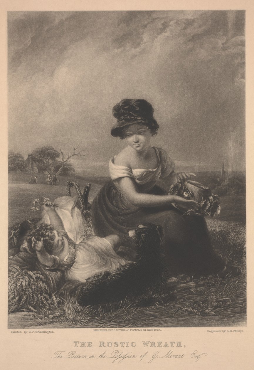 Der rustikale Kranz, Druck von G.H. Phillips von William Frederick Witherington
