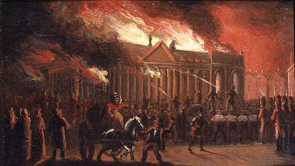 Der Brand des Liverpooler Rathauses im Jahr 1795 von William Gavin Herdman