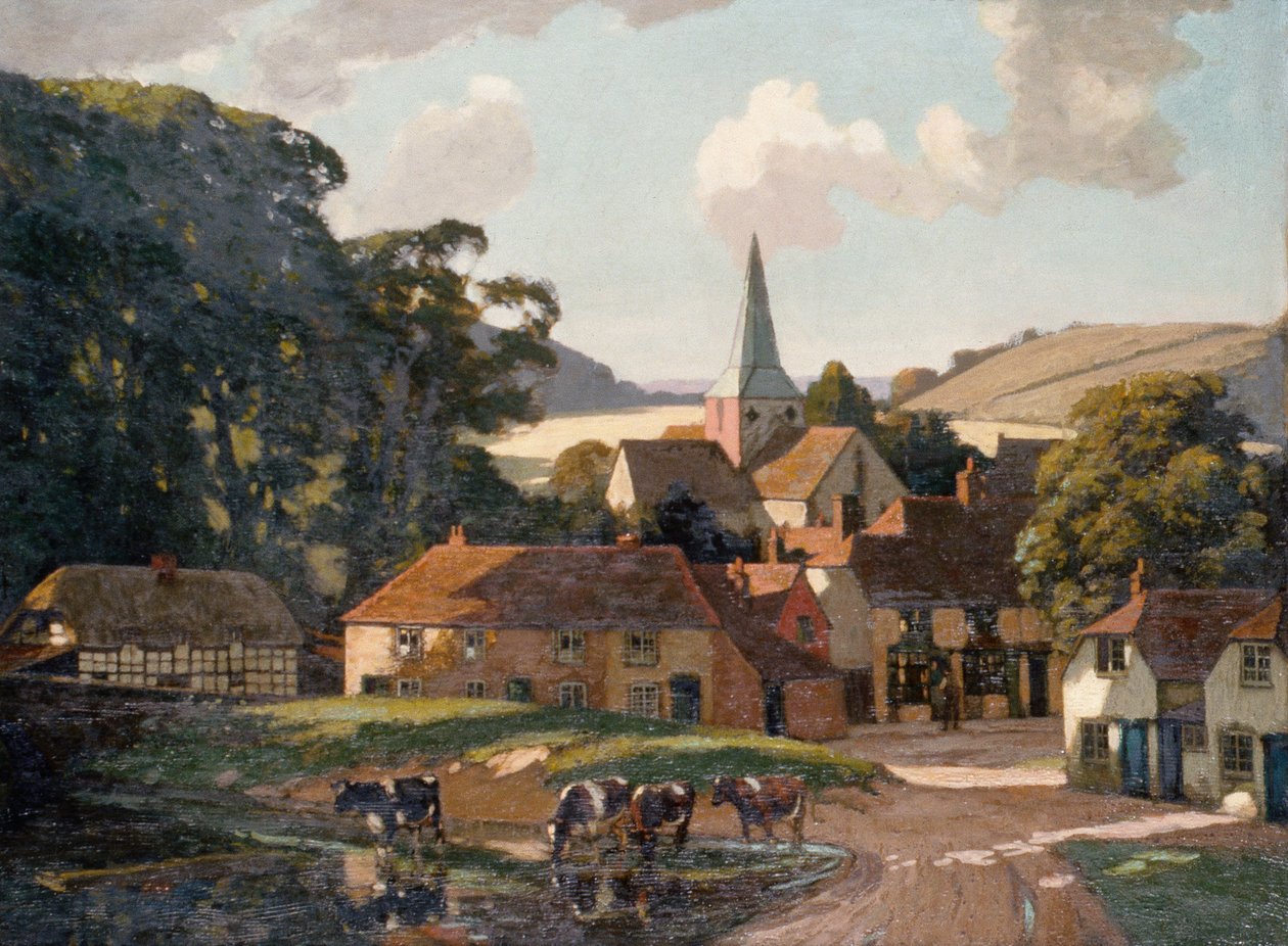 Harting Dorf und Teich von William Gunning King