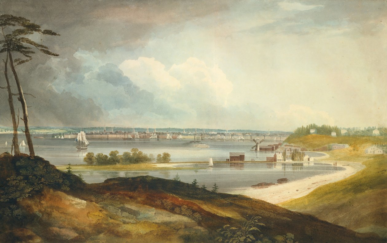 New York von den Höhen bei Brooklyn, ca. 1820-23 von William Guy Wall