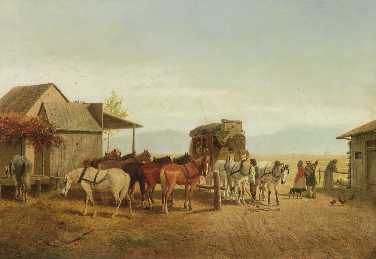 Kalifornische Postkutschenpause, 1875 von William Hahn