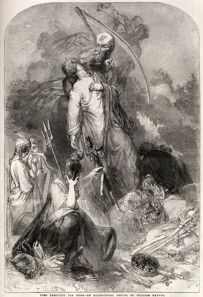 Allegorie auf den Tod von Arthur Wellesley (1769-1852), Duke of Wellington (Zeichnung von William Harvey) von William Harvey
