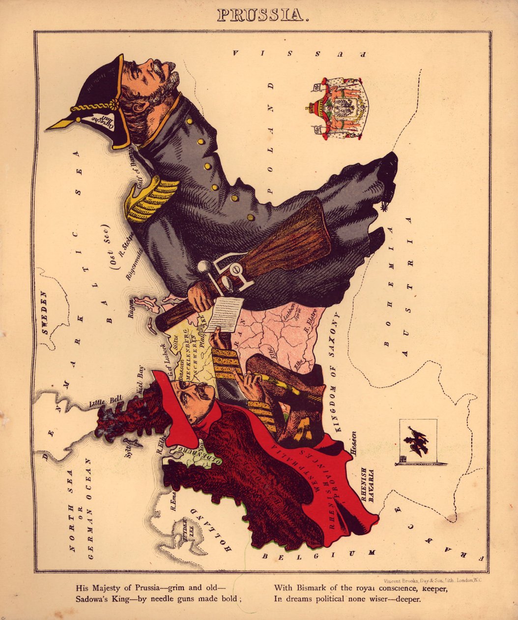 Geographischer Spaß - humorvolle Umrisse verschiedener Länder, mit einer Einführung und beschreibenden Zeilen von William Harvey