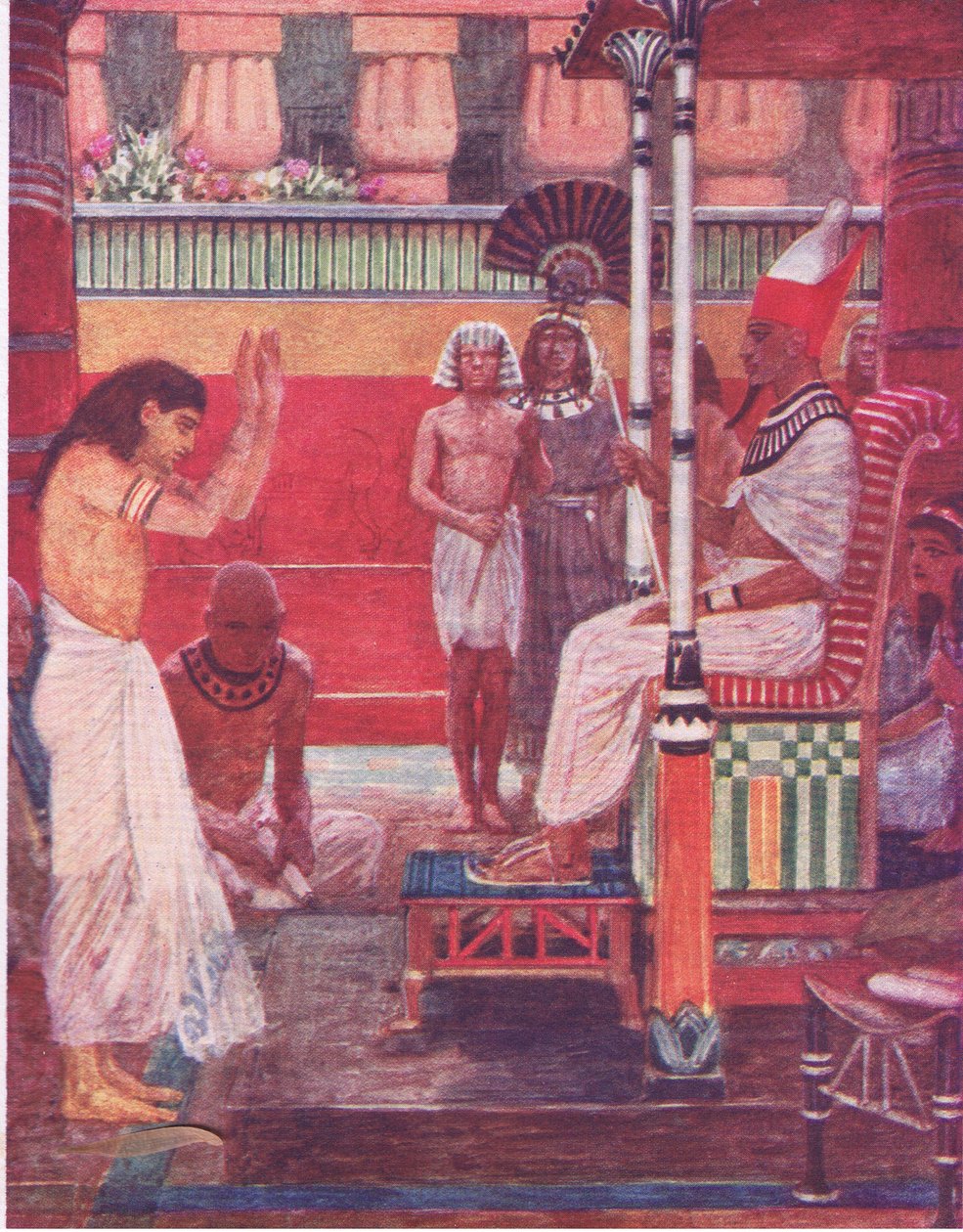 Pharao erzählt seinen Traum den Weisen, aus Die Bibelgeschichte, veröffentlicht von Hodder & Stoughton, ca. 1930 von William Hatherell
