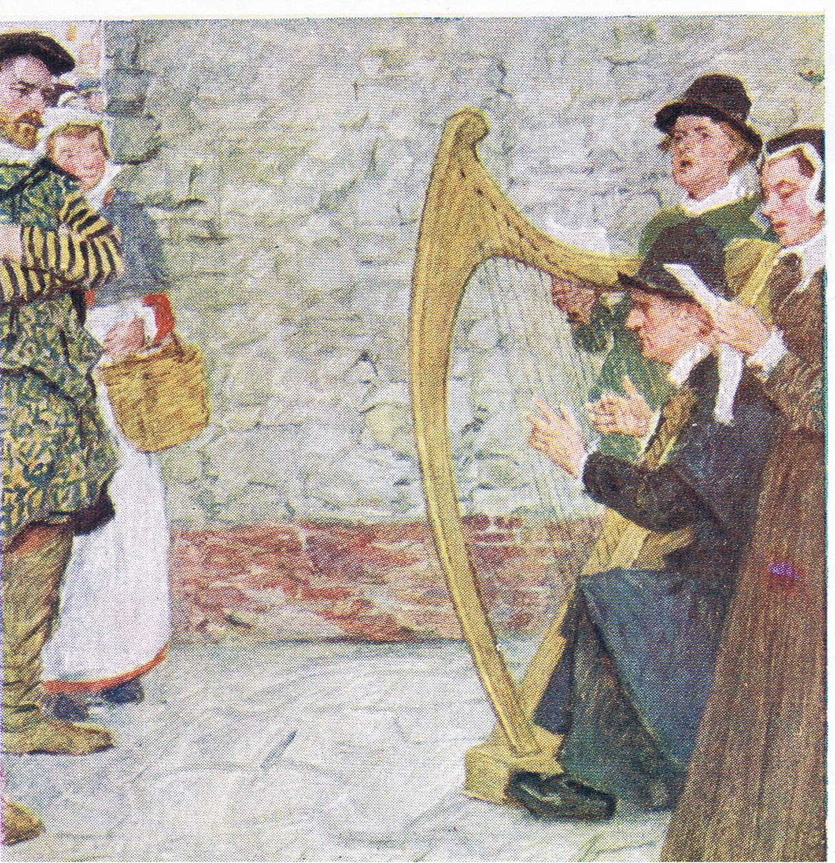 Shakespeare hört den Balladensängern in der Nähe des Somerset House zu, aus My Magazine, veröffentlicht 1922 von William Hatherell