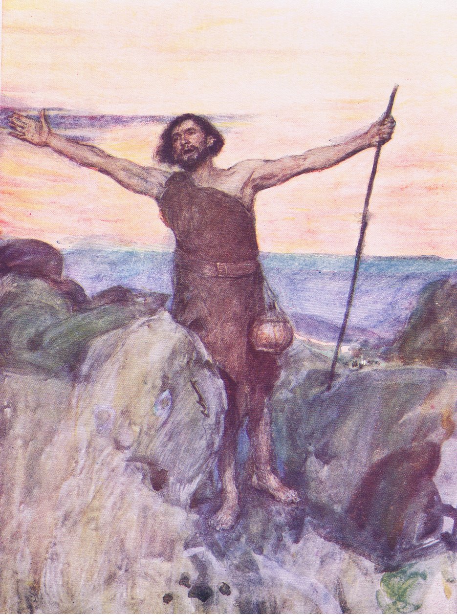 Die Stimme eines Rufenden in der Wüste, aus Die Bibelgeschichte, veröffentlicht von Hodder & Stoughton, ca. 1930 von William Hatherell