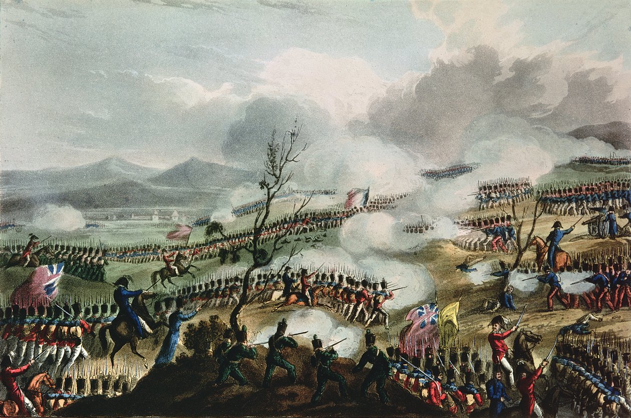 Schlacht von Nivelle, 10. November 1813, graviert von Thomas Sutherland, 1813 von William Heath