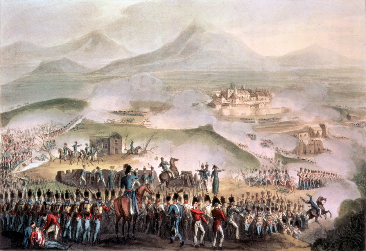 Schlacht von Toulouse, 10. April 1814, graviert von Thomas Sutherland (ca. 1785) von William Heath