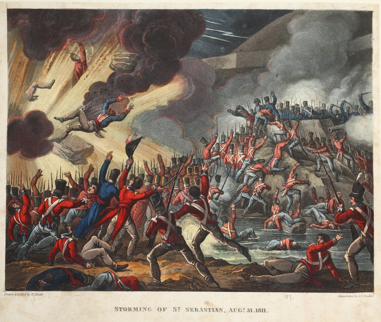 Sturm auf St. Sebastian am 31. August 1811, Aquatinta von J.C. Stadler, veröffentlicht von Tegg, April 1818 von William Heath