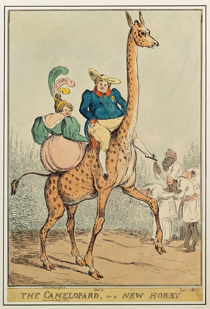 Die Giraffe oder ein neues Hobby, 1827 von William Heath