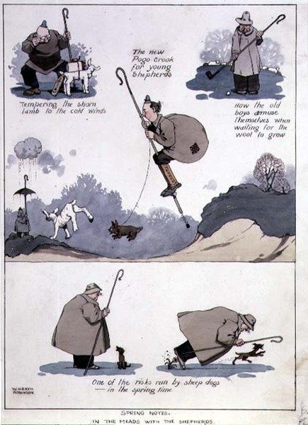 Frühlingsnoten - Auf den Wiesen mit den Hirten von William Heath Robinson