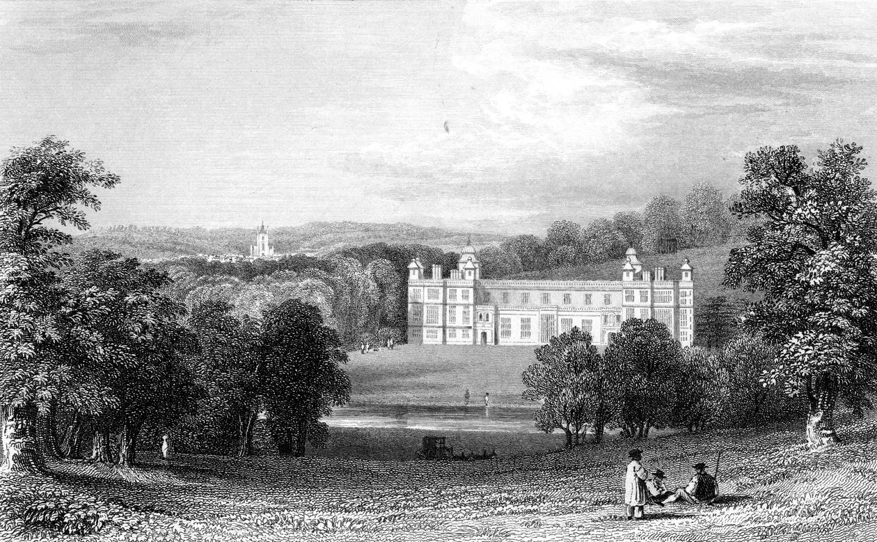 Audley End, Essex, gestochen von Henry Adlard, 1832 von William Henry Bartlett