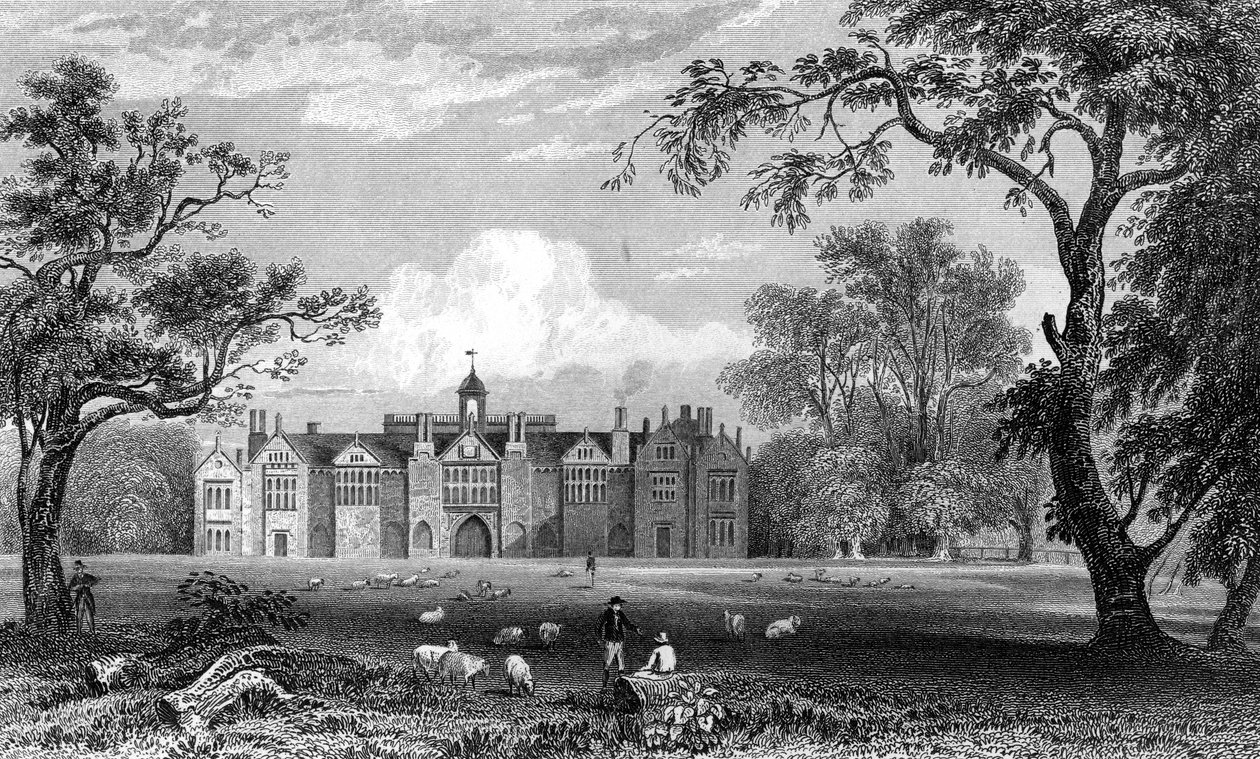 Gosfield Hall, Essex, graviert von Robert Sands, 1832 von William Henry Bartlett