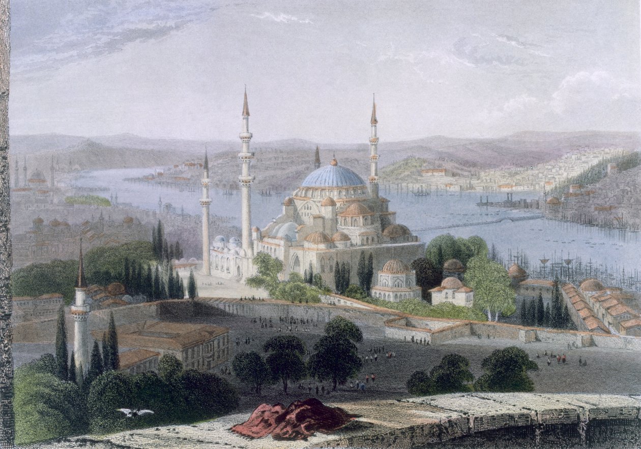 Moschee und Grab von Suleiman von William Henry Bartlett