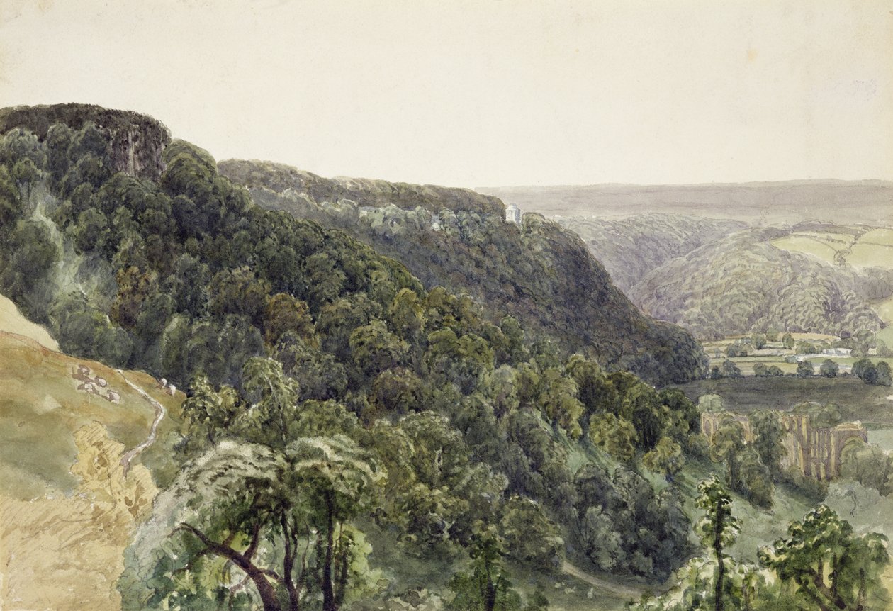 Rievaulx Abbey von Westen von William Henry Bartlett