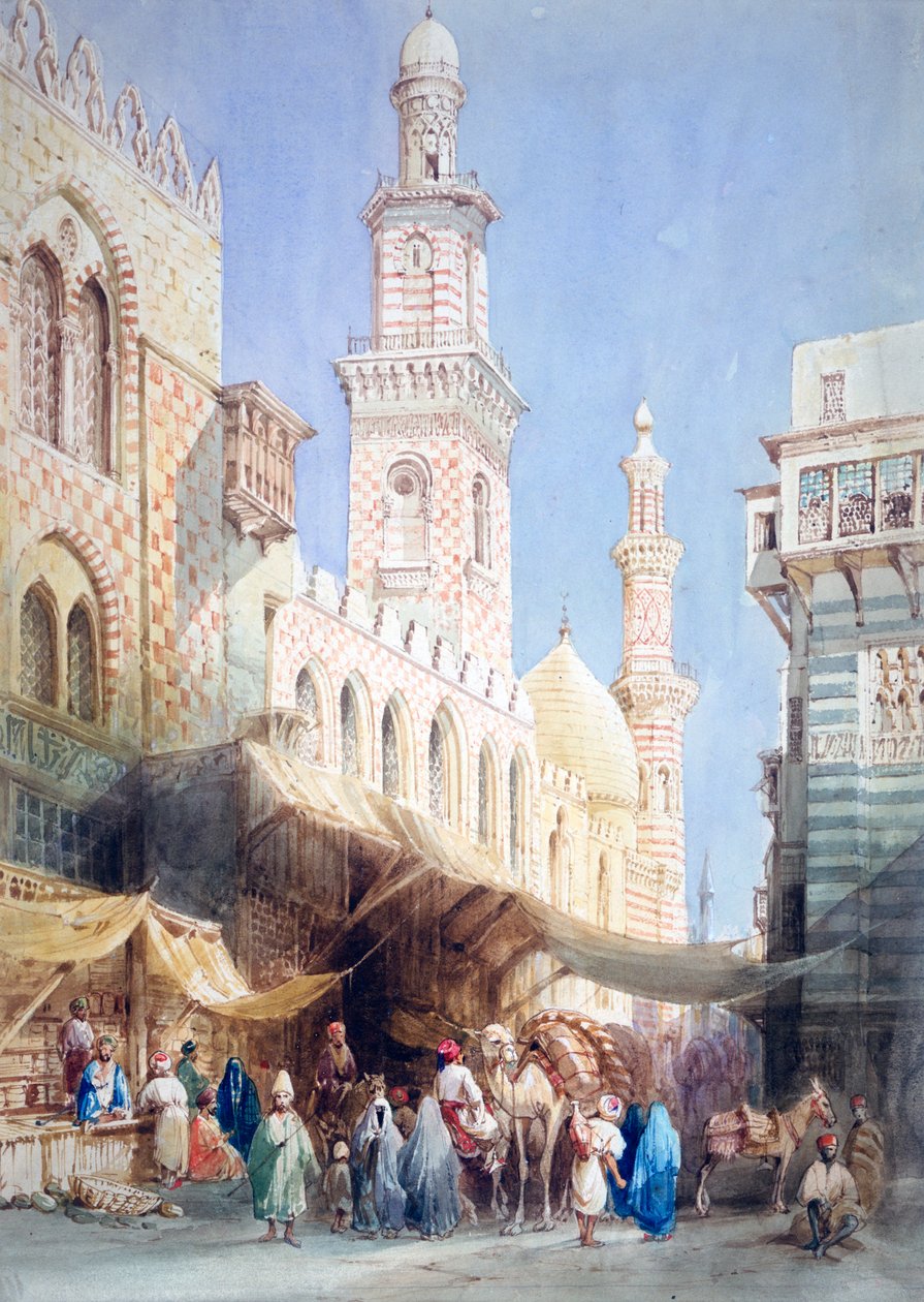 Die Sharia El Gohargiyeh, Kairo, 19. Jahrhundert von William Henry Bartlett