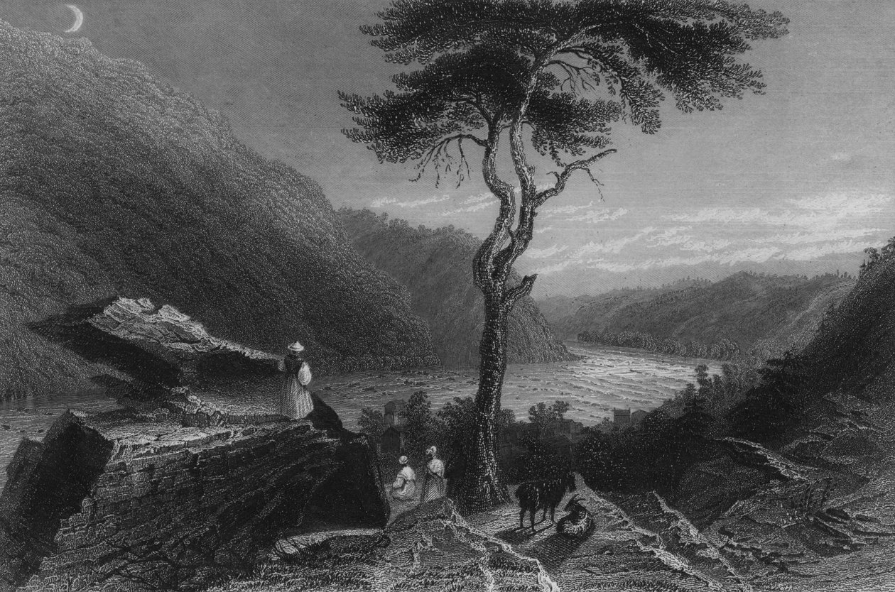 Das Tal des Shenandoah, von Jefferson Rock, 1838 von William Henry Bartlett