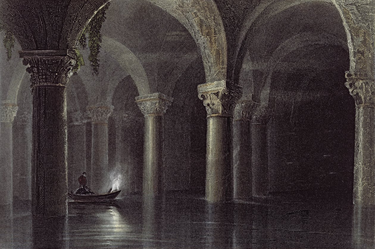 Yere Batan Serai (Die Zisternen) Istanbul, graviert von J.T. Willmore, ca. 1850 von William Henry Bartlett