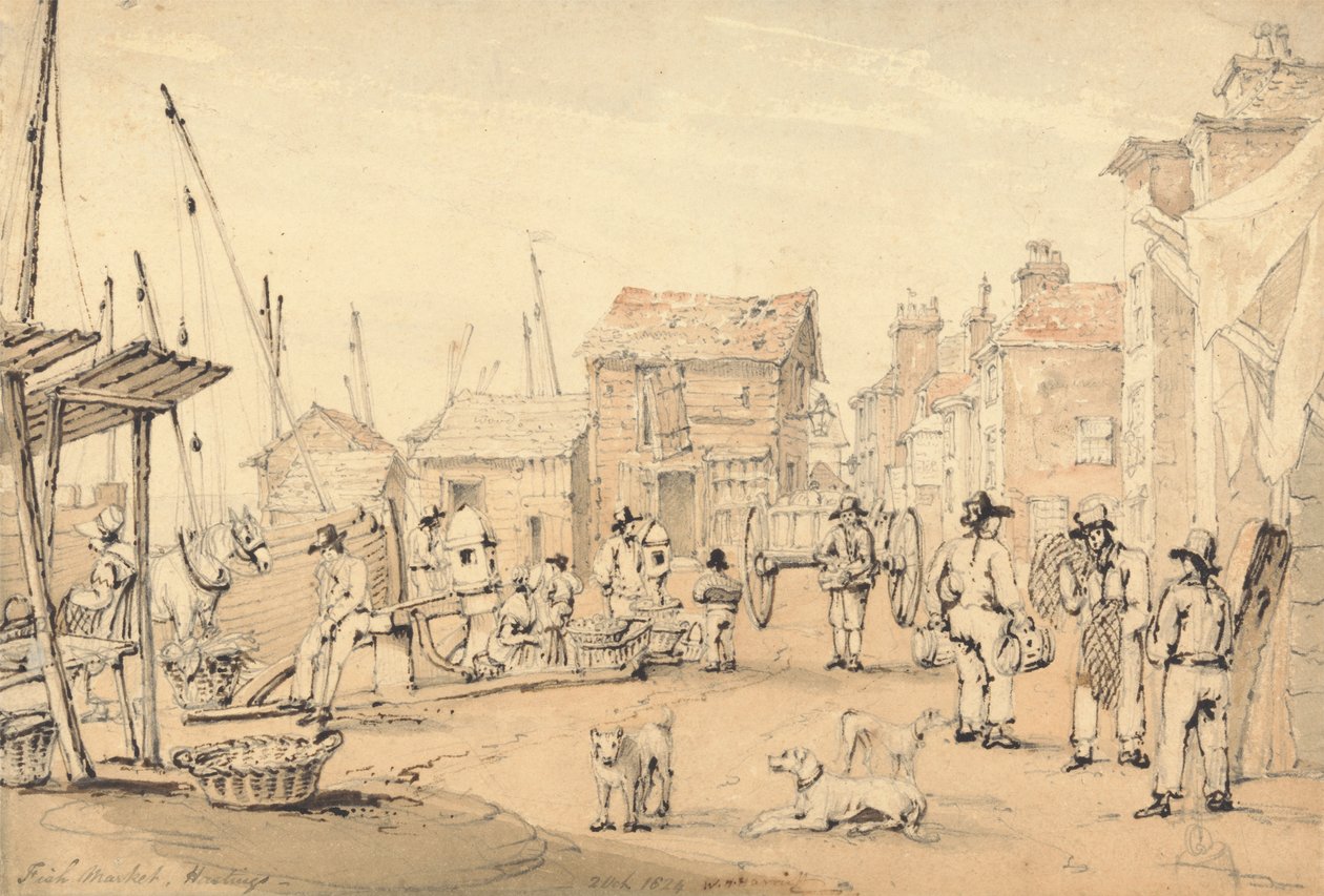 Fischmarkt, Hastings von William Henry Harriott
