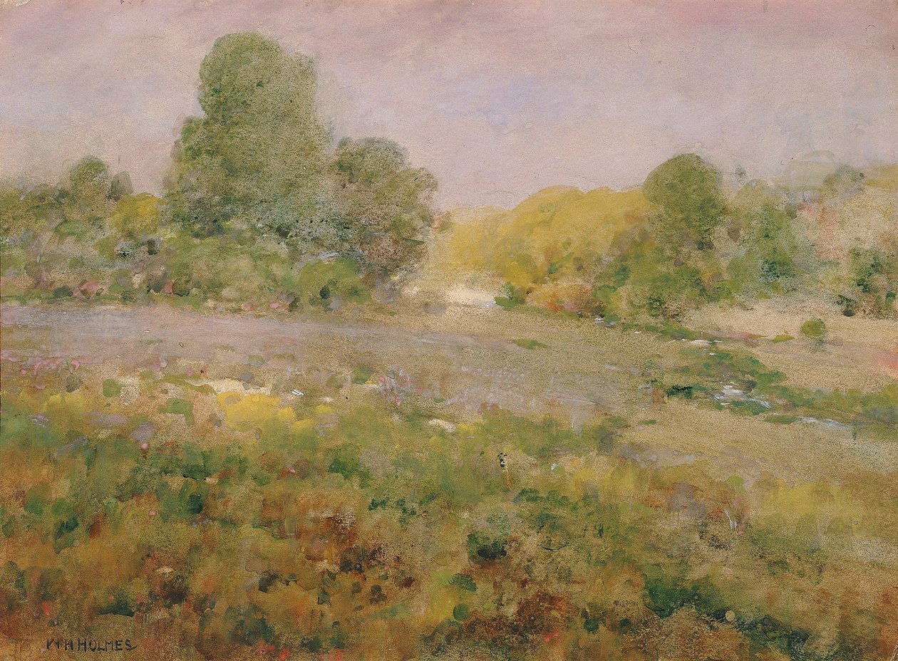 Feld mit buntem Gras im Spätsommer (In den Virginia Hills) von William Henry Holmes
