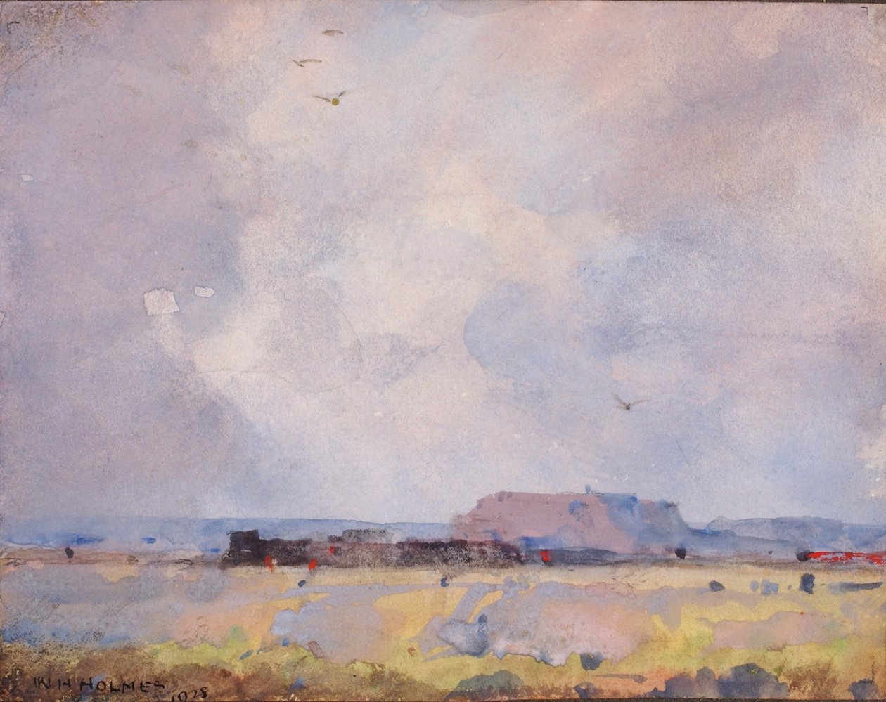 Im Plateau-Land, mit einem bewohnten Pueblo von William Henry Holmes