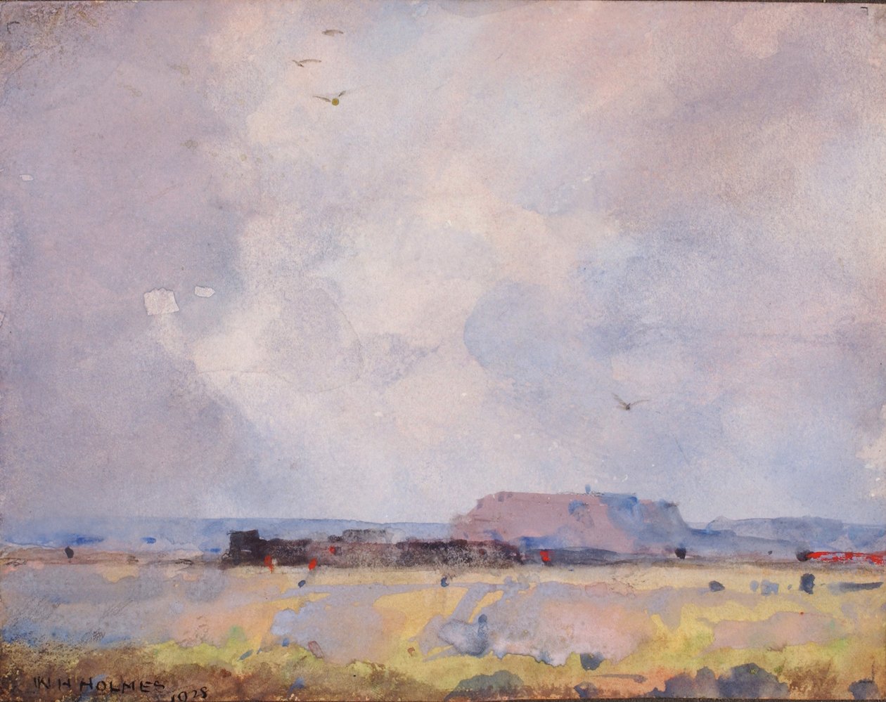 Im Plateau-Land, mit einem bewohnten Pueblo von William Henry Holmes