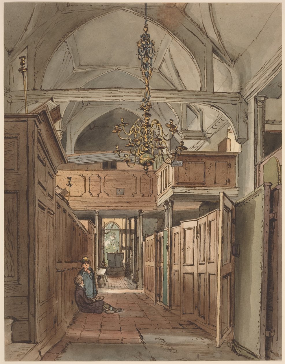 Innenraum der Kirche von Bushey von William Henry Hunt