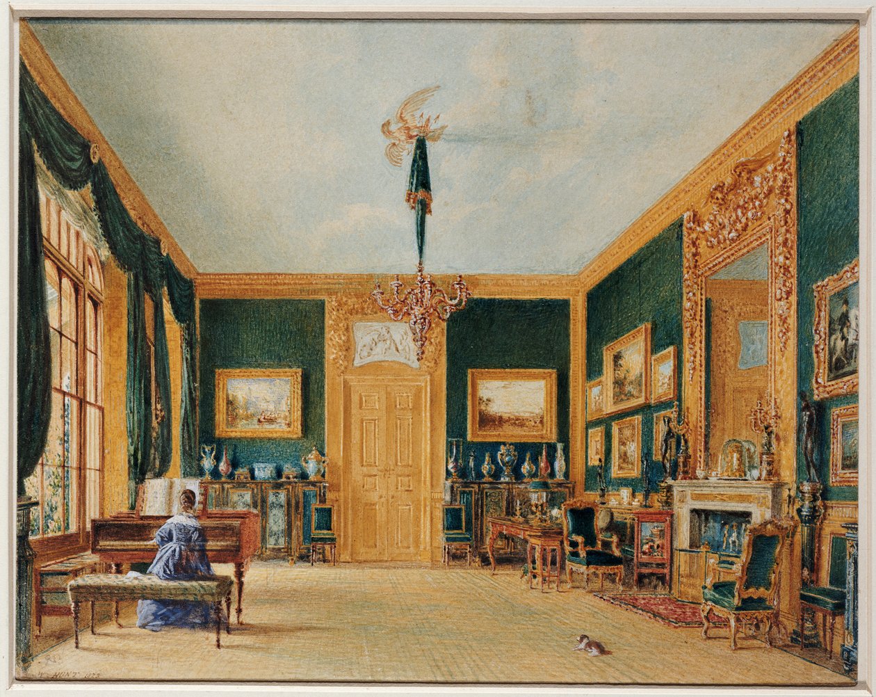 Das grüne Zeichenzimmer des Earl of Essex in Cassiobury von William Henry Hunt