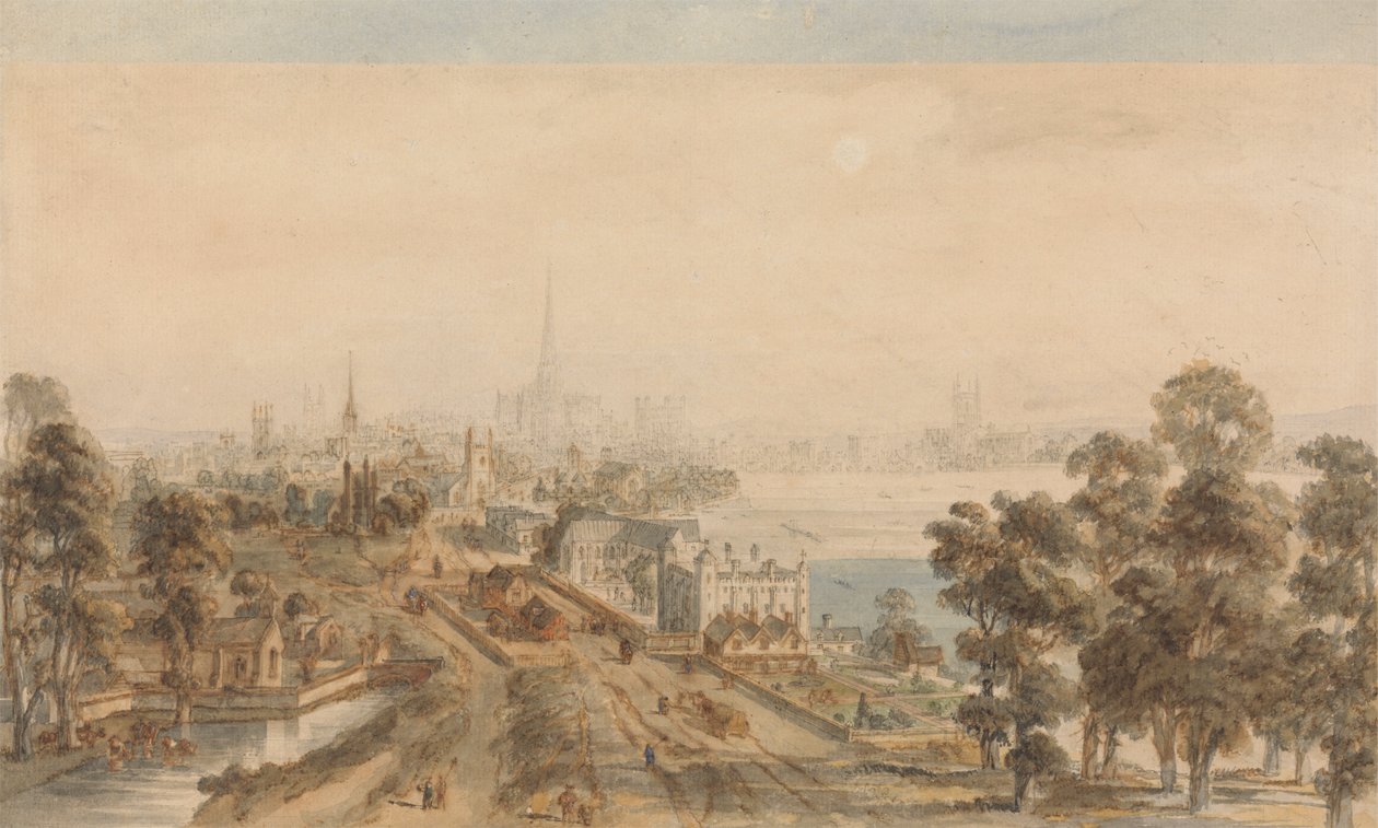Altes London, Blick vom St. James Park nach Osten von William Henry Pyne