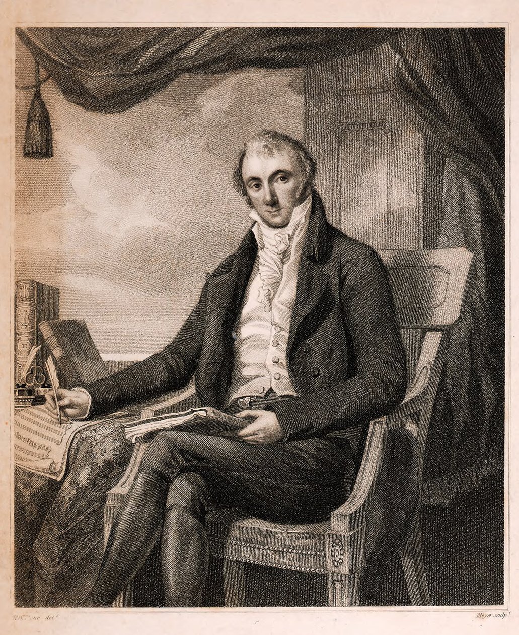Porträt des Pianisten und Komponisten Joseph Wölfl 1773-1812, 1811 von William Henry Pyne