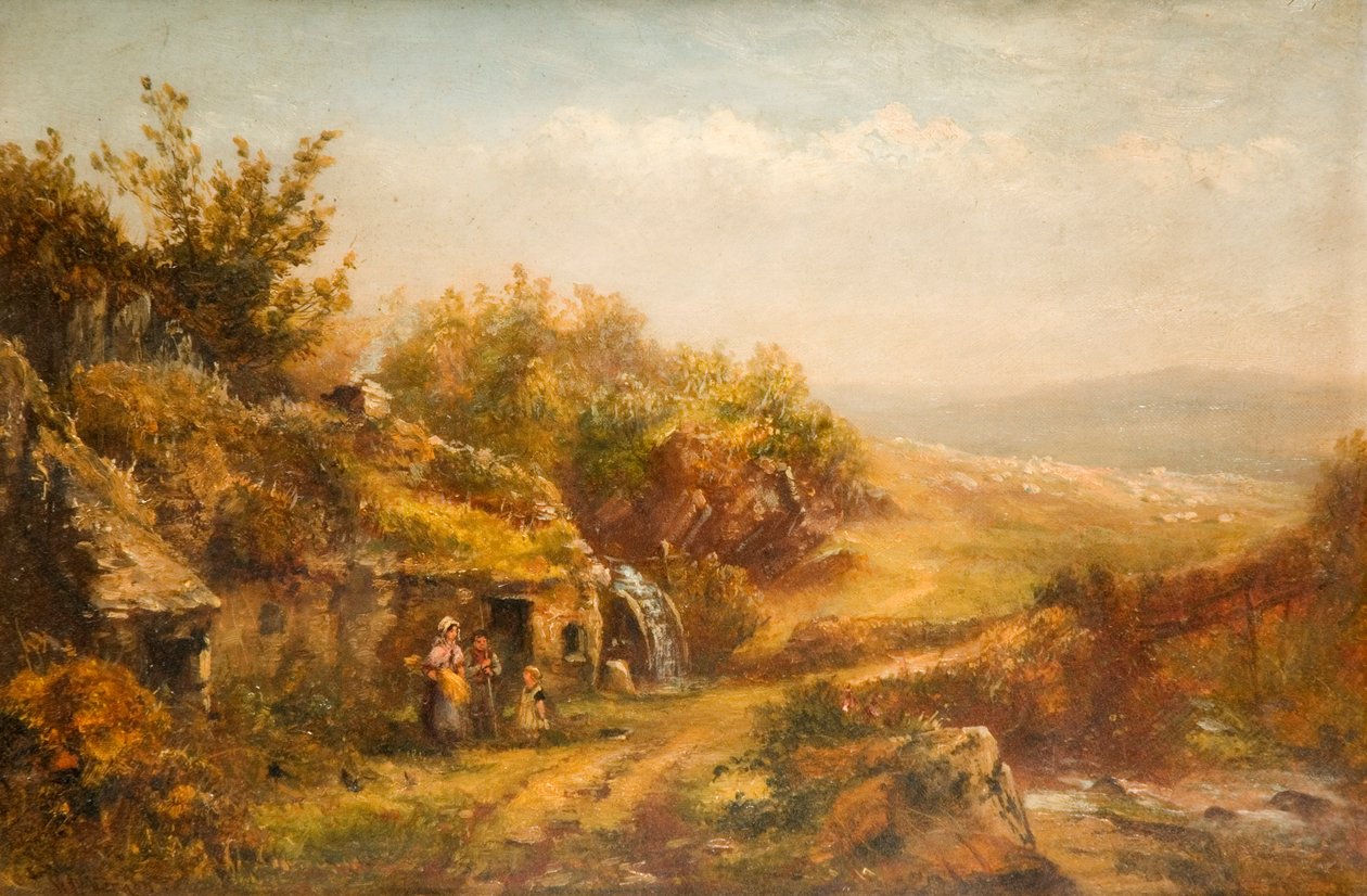 Hütte und Mühlrad von William Henry Vernon