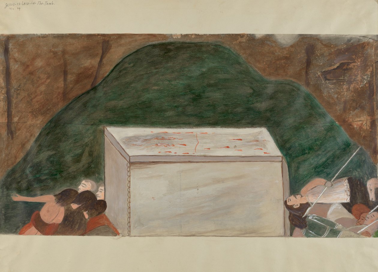 Station des Kreuzwegs Nr. 14: Jesus wird in sein Grab gelegt von William Herbert
