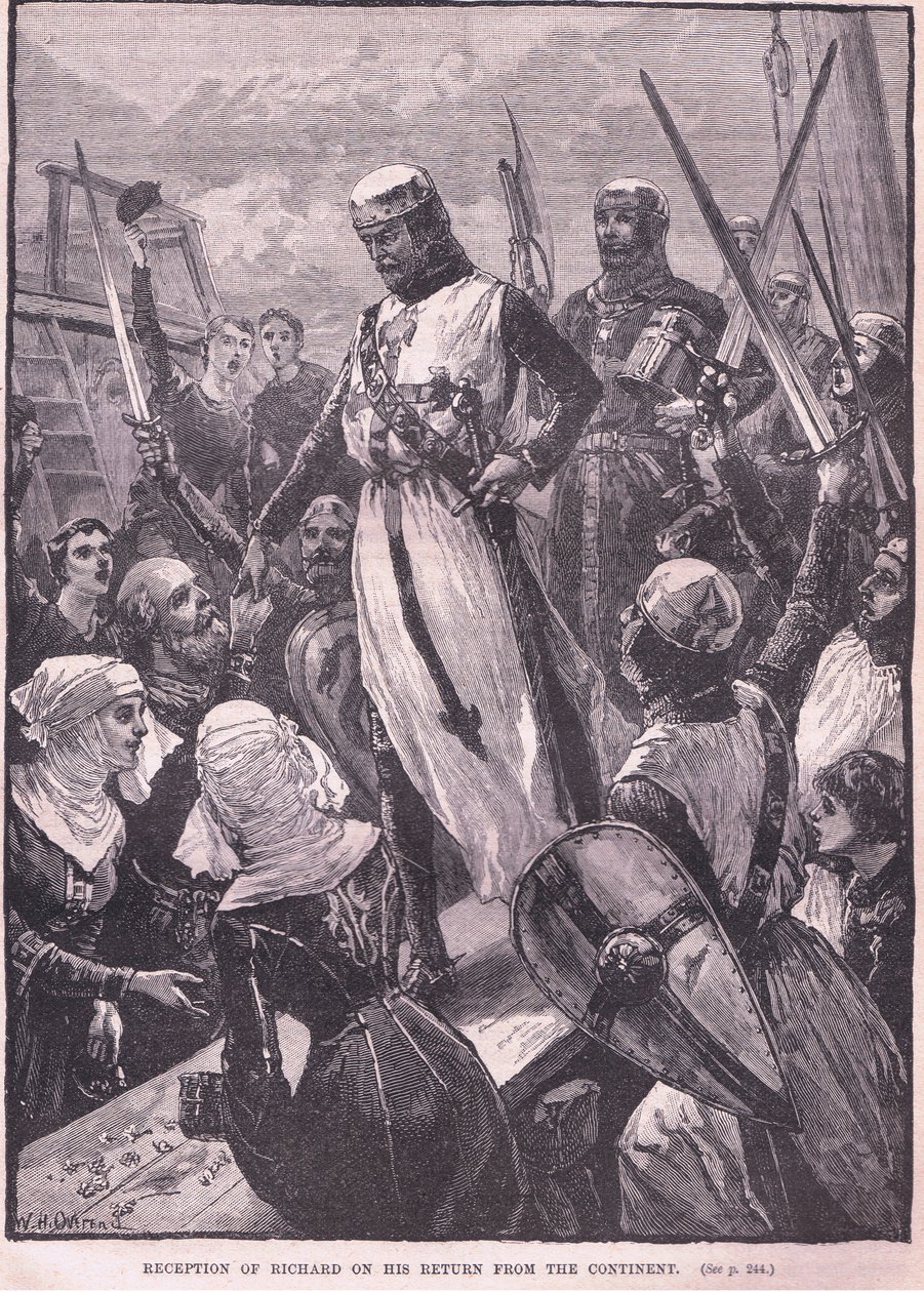 Empfang von Richard bei seiner Rückkehr vom Kontinent, 1194 n. Chr. von William Heysham Overend