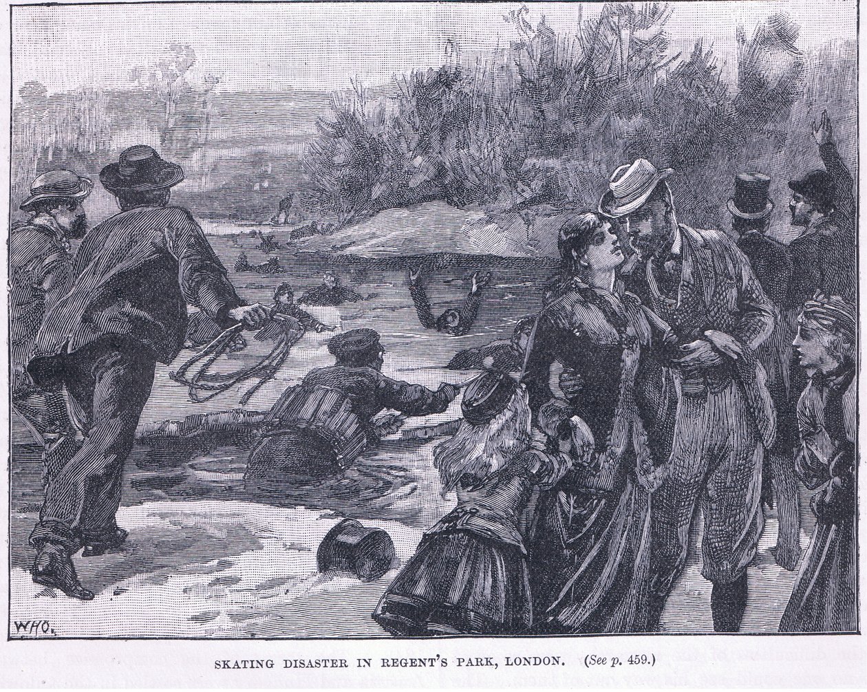 Schlittschuhunglück im Regents Park, London 1868 von William Heysham Overend