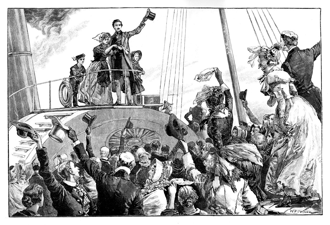Die Königin verlässt Kingstown, königlicher Besuch in Irland, um 1849, 1888 von William Heysham Overend