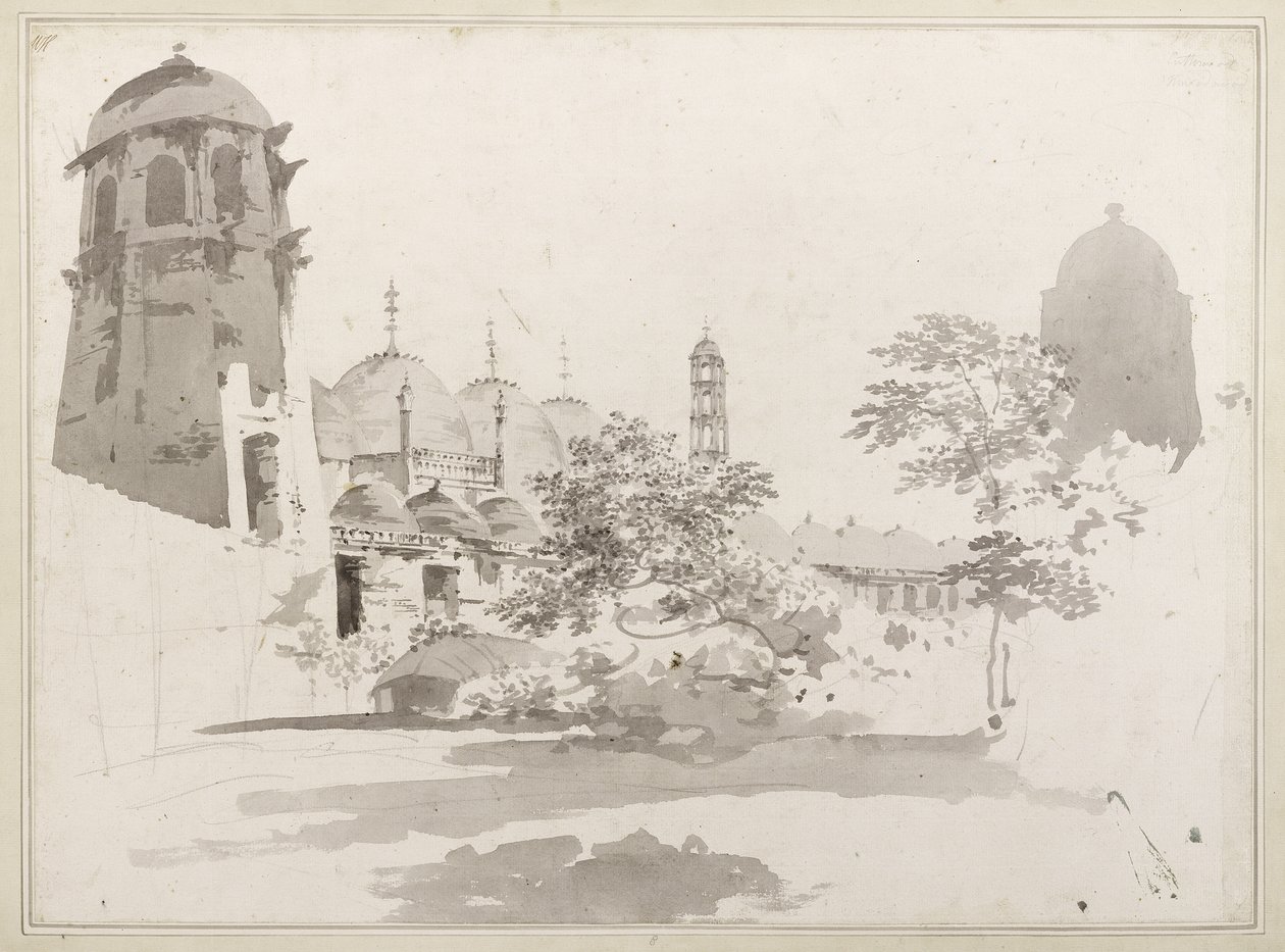 Ansicht der Cuttera, gebaut von Jaffier Cawn in Murishidbad, um 1781 von William Hodges