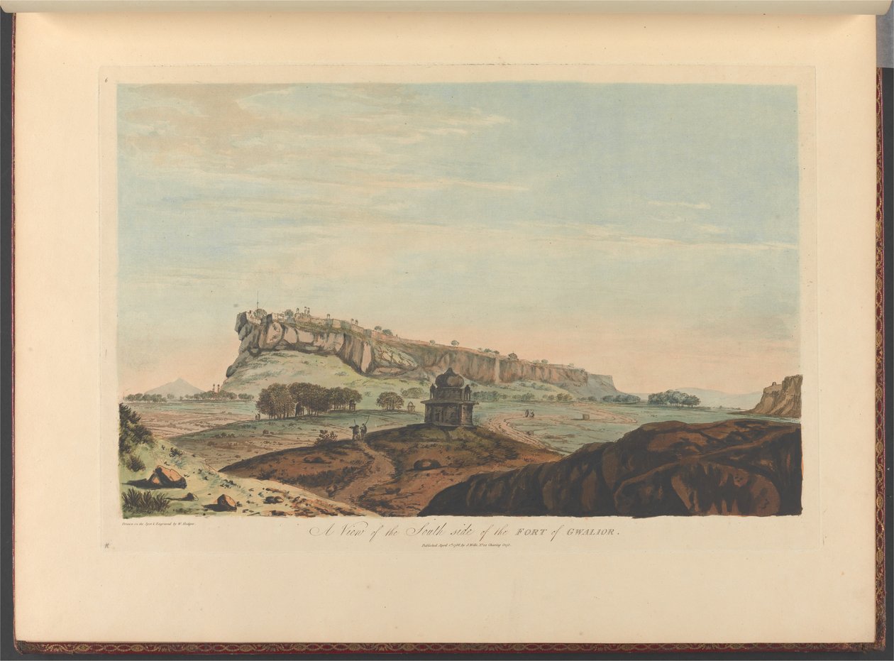 Ansicht der Südseite des Forts von Gwalior von William Hodges