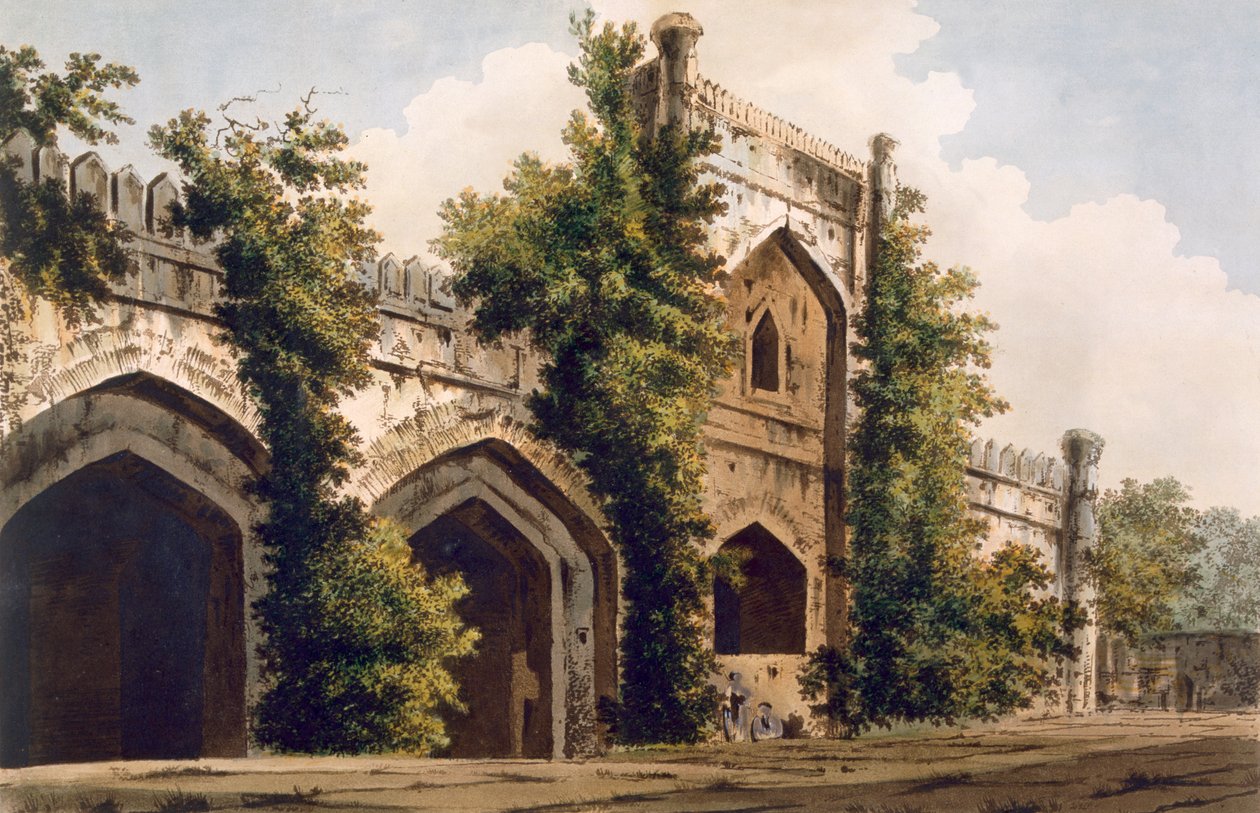 Ansicht einer Moschee in Rajemahel, 1785-88 von William Hodges