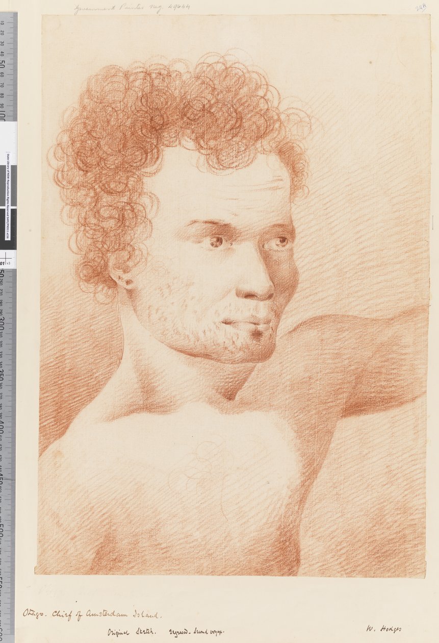 Seite 24a Otago, Häuptling der Amsterdam-Insel, 1768-75 von William Hodges