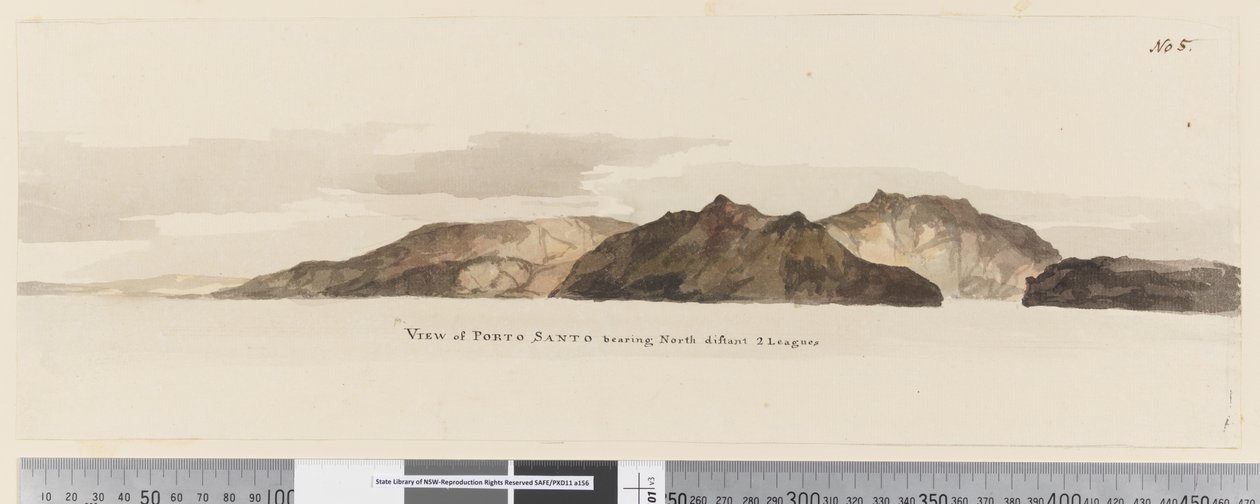 Seite 5 Ansicht von Porto Santo nach Norden, 2 Meilen entfernt von William Hodges