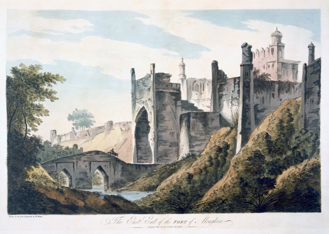 Das Ostende des Forts von Mongheer, 1787 von William Hodges