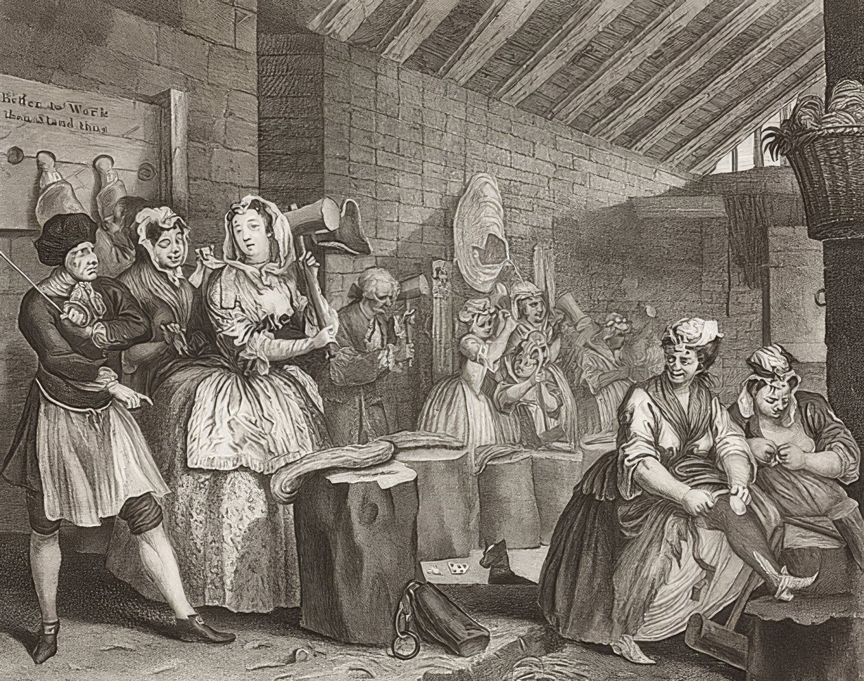 Der Weg einer Dirne, Blatt 4: Im Zuchthaus von William Hogarth