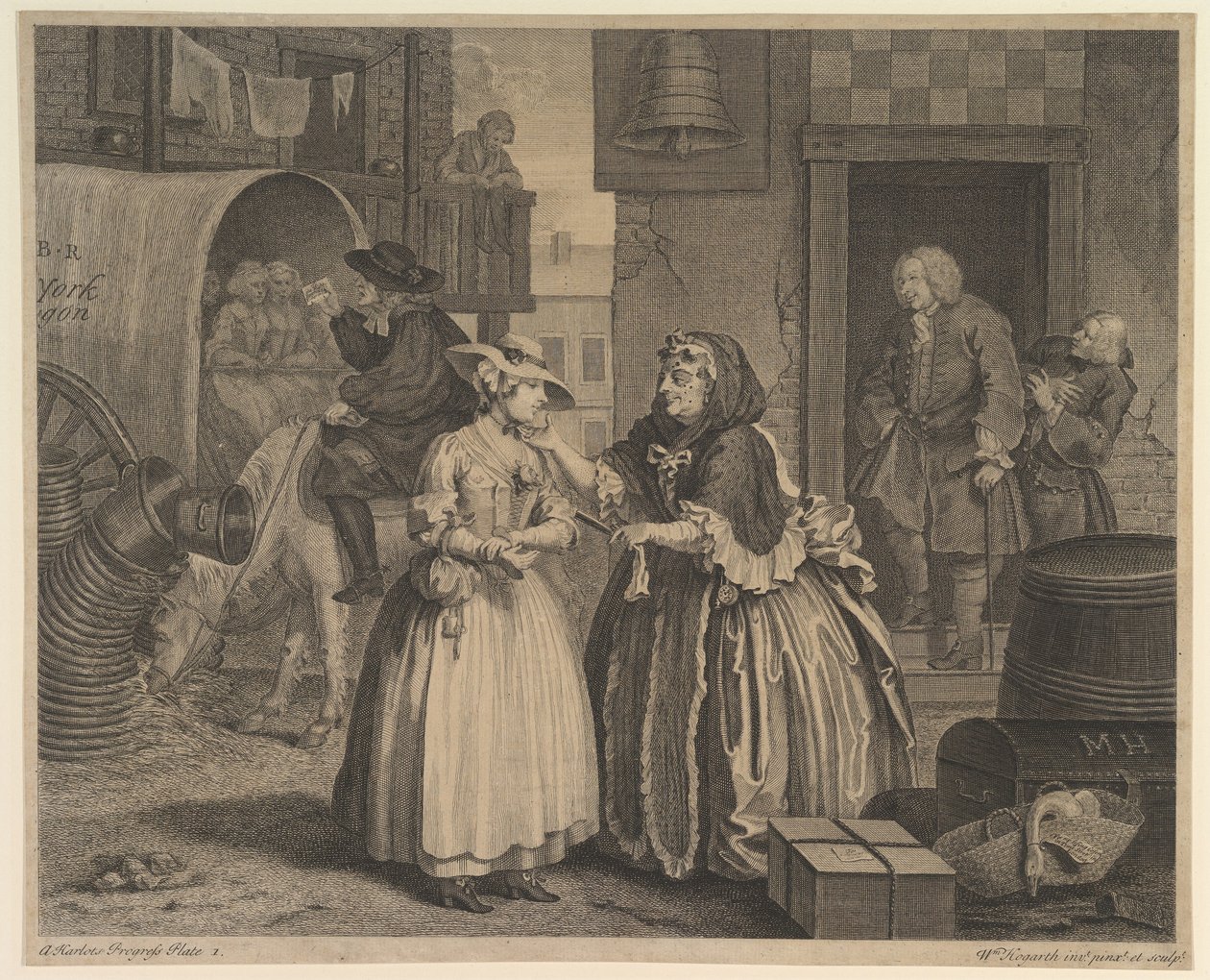 Der Weg einer Dirne, Platte 1 von William Hogarth