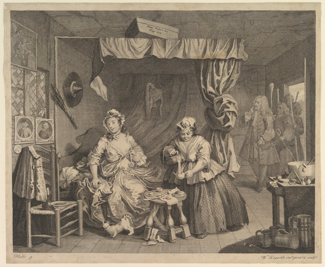 Der Lebensweg einer Dirne, Tafel 3, vor April 1732 von William Hogarth
