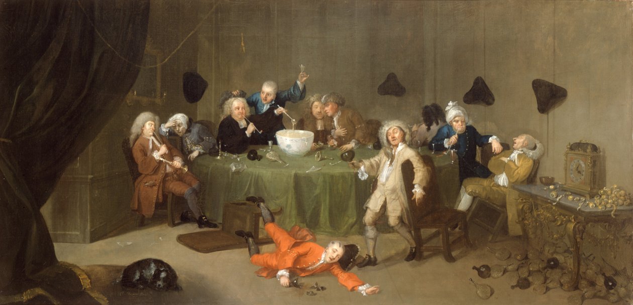 Eine moderne Mitternachtskonversation, ca. 1732 von William Hogarth