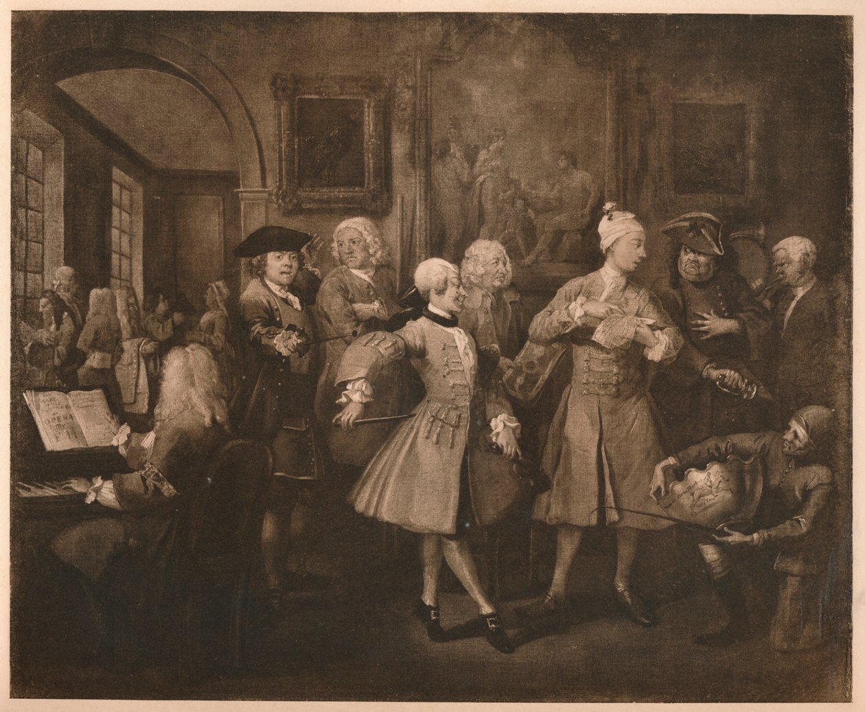 Ein Wüstling Fortschritt - 2: Der Empfang, 1733 von William Hogarth