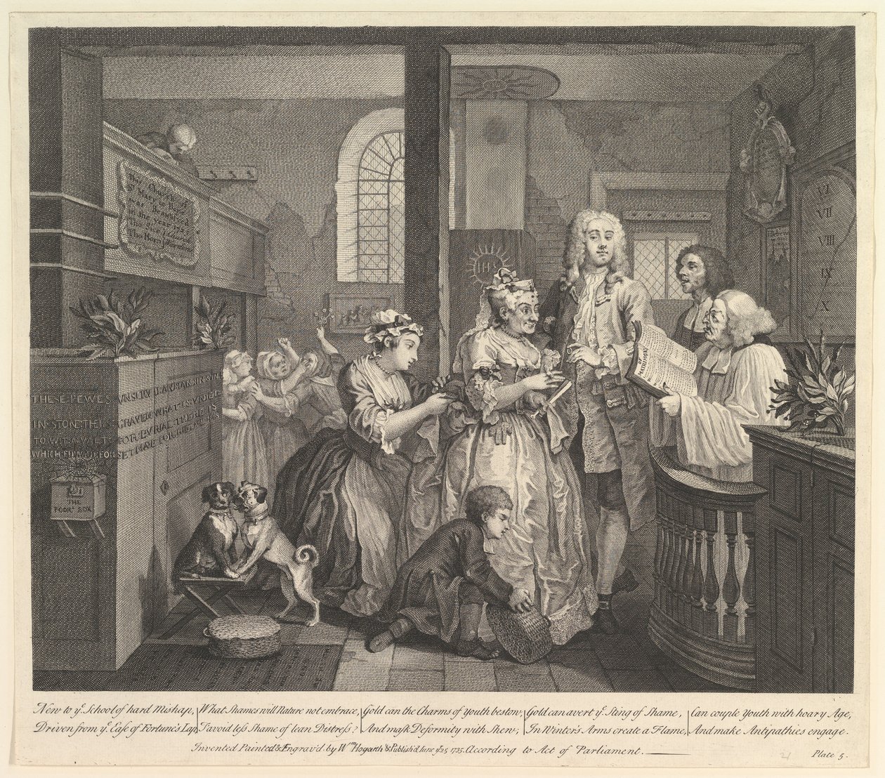 Der Lebenslauf eines Wüstlings, Platte 5, 25. Juni 1735 von William Hogarth