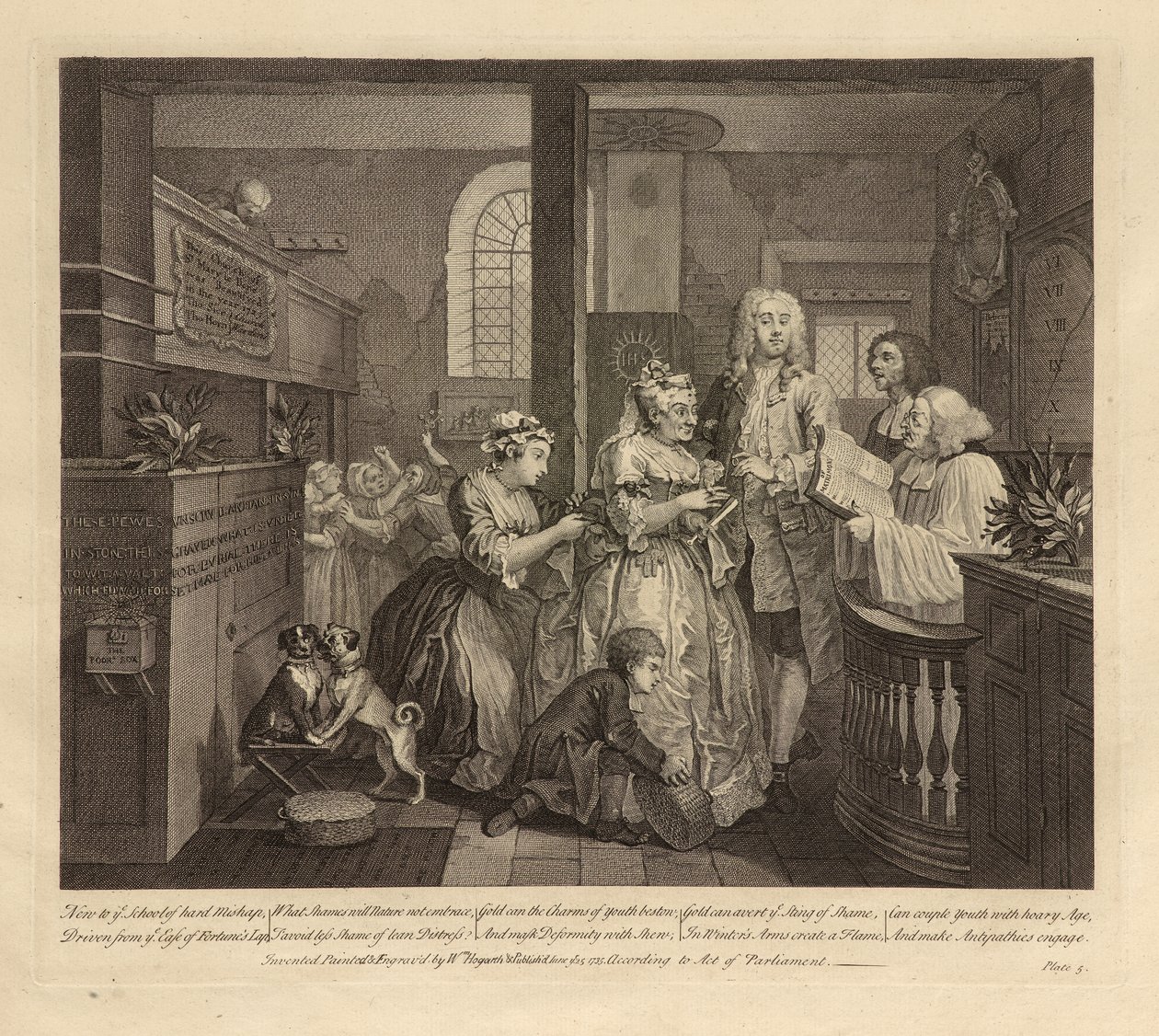 Der Lebensweg eines Wüstlings, Platte V, Juni 1735 von William Hogarth